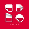 Poland Label Flags Vector Design Illustration