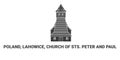 Poland, Lahowice, Church Of Sts. Peter And Paul, travel landmark vector illustration Royalty Free Stock Photo