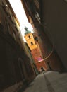 Poland, a lane in the old city of Warsaw, Royalty Free Stock Photo