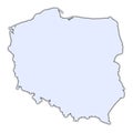 Poland light blue map