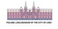 Poland, Lodz,Museum Of The City Of Lodz, travel landmark vector illustration