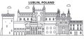 Poland, Lublin architecture line skyline illustration. Linear vector cityscape with famous landmarks, city sights