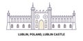 Poland, Lublin, Lublin Castle, travel landmark vector illustration