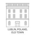 Poland, Lublin, Old Town travel landmark vector illustration