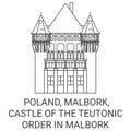 Poland, Malbork, Castle Of The Teutonic Order In Malbork travel landmark vector illustration