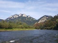 Poland, Malopolska, Pieniny - the Trzy Korony mount. Royalty Free Stock Photo