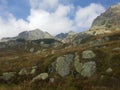 Poland, Malopolska, Tatra mountains - the Maly Kozi Wierch and Zamarla Turnia mounts.