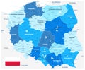 Poland Map and Flag - Administrative Map voivodeships