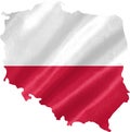 Poland Map with Flag Royalty Free Stock Photo