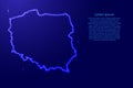 Poland map from luminous blue star space points on the contour f