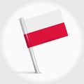 Poland map pin flag. 3D realistic vector illustration Royalty Free Stock Photo