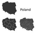 Poland map with regional division Royalty Free Stock Photo