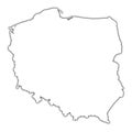 Poland map with shadow