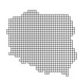 Poland map silhouette from black pattern mosaic structure of squares. Vector illustration Royalty Free Stock Photo