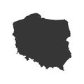 Poland map silhouette Royalty Free Stock Photo