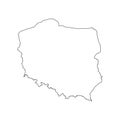 Poland map silhouette Royalty Free Stock Photo