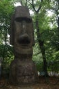 Poland; Easter Island head Moai , copy of statue in Arkady Fiedler museum of Tolerance
