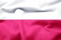 Poland realistic flag illustration.