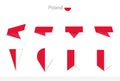 Poland national flag collection, eight versions of Poland vector flags