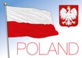 Poland official national flag and coat of arms, EU