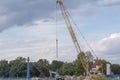 Poland Ostrowiec Swietokrzyski September 2, 2023 at 16:33. Large Liebherr construction crane.