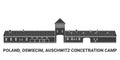 Poland, Oswiecim, Auschwitz Concetration Camp, travel landmark vector illustration Royalty Free Stock Photo
