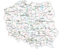 Poland road and highway map. Royalty Free Stock Photo