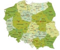 Highly detailed editable political map with separated layers. Poland.
