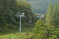 Poland, Pieniny Mountains, Chairlift in Summer