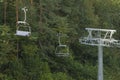 Poland, Pieniny Mountains, Chairlift in Summer