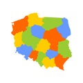 Poland political map of administrative divisions