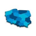 Poland political map of administrative divisions Royalty Free Stock Photo