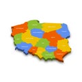 Poland political map of administrative divisions Royalty Free Stock Photo