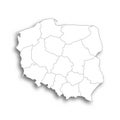 Poland political map of administrative divisions Royalty Free Stock Photo