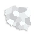 Poland political map of administrative divisions Royalty Free Stock Photo