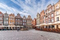 Poland Poznan 11 September 2018 View of the central market place in Poznan, with its picturesque houses in beautiful colors. Ther
