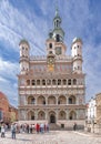 Poland Poznan 11 September 2018 View of the town house, with its special clocks on the central market place in Poznan, there are