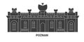Poland, Poznan travel landmark vector illustration Royalty Free Stock Photo