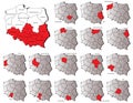 Poland provinces maps Royalty Free Stock Photo