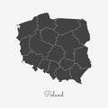 Poland region map: grey outline on white.