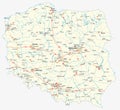 Poland road map Royalty Free Stock Photo
