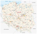 Poland road map Royalty Free Stock Photo