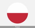 Poland Round Circle Flag. Polish Circular Button Banner Icon. Pole Flag EPS Vector