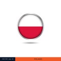 Poland round flag vector design.