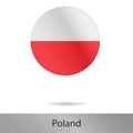 Poland round icon with shadow