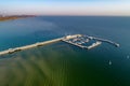 Wooden pier and yachts in Sopot Poland. Aerial view Royalty Free Stock Photo