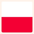 Poland square flag button, social media communication sign