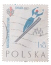 POLAND A stamp printed in the . SWIATA 1962 Royalty Free Stock Photo