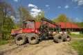 Poland Swietokrzyskie Voivodeship May 9, 2023 at 13:50. Valmet\'s large equipment for the transport of cut logs.