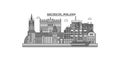 Poland, Szczecin city skyline isolated vector illustration, icons